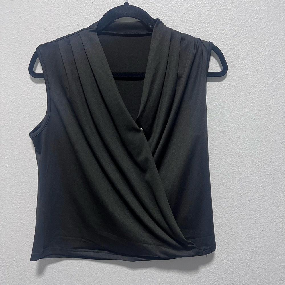 SHEIN Black Drape Blouse Size Medium